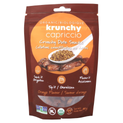 Krunchy Capriccio Organic Crunchy Date Snacks Orange, 80g