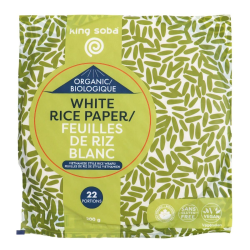 King Soba Organic White Rice Paper, 22 Wraps