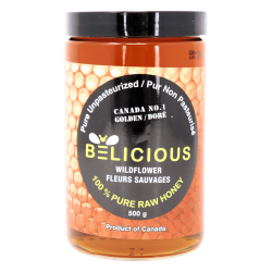 Belicious 100% Pure Raw Unpasteurized Honey Wildflower, 500g
