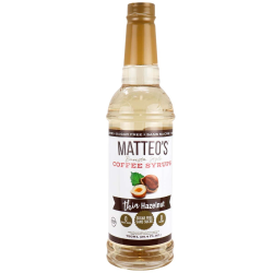 Matteo’s Sugar Free Barista Style Coffee Syrups Thin Hazelnut, 750mL