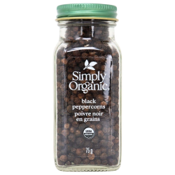 Simply Organic Black Whole Peppercorns, 75g