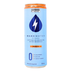 WakeWater Caffeinated Sparkling Water Peach, 355ml