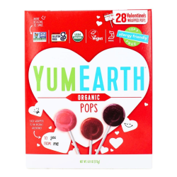 YumEarth Organic Valentine's Day Wrapped Pops, 28 Pops