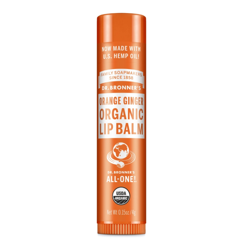 Dr. Bronner’s Orange Ginger Organic Lip Balm, 0.15oz