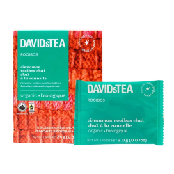 DAVIDsTEA Organic Caffeine-Free Cinnamon Rooibos Chai, 12 Sachets