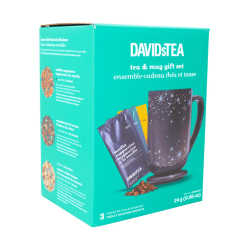 DAVIDsTEA Assorted Tea & Nordic Mug Gift Set, 3 Tea Sachets & Mug