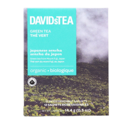 DAVIDsTEA Organic Green Tea Japanese Sencha, 12 Sachets