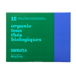 DAVIDsTEA Organic Teas Loose Leaf Teas & Infusions Sampler, 12 Tins