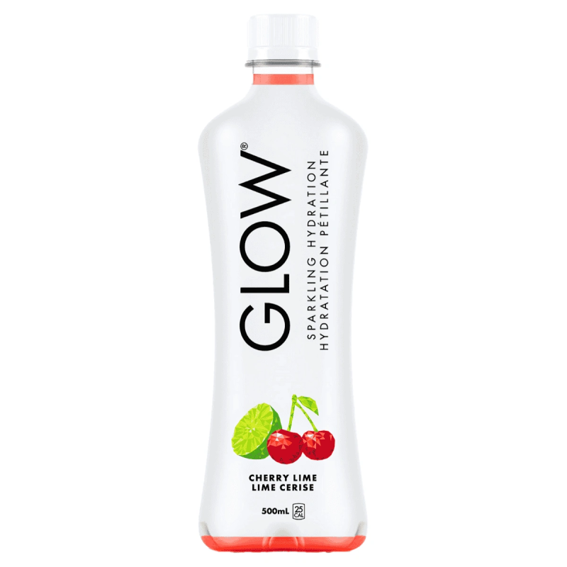 GLOW Sparkling Hydration Drink Cherry Lime, 500mL