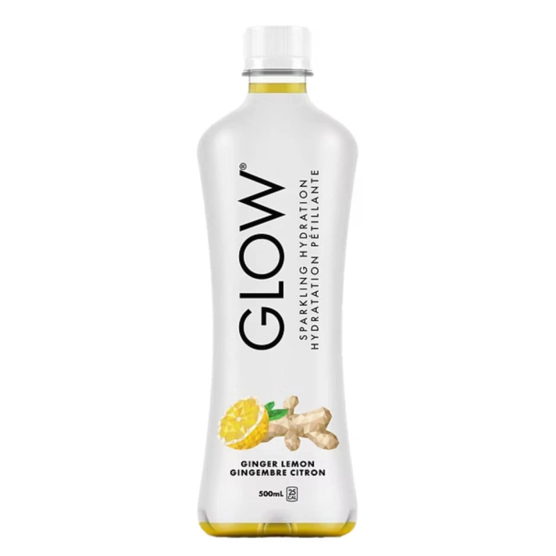 GLOW Sparkling Hydration Drink Ginger Lemon, 500ml