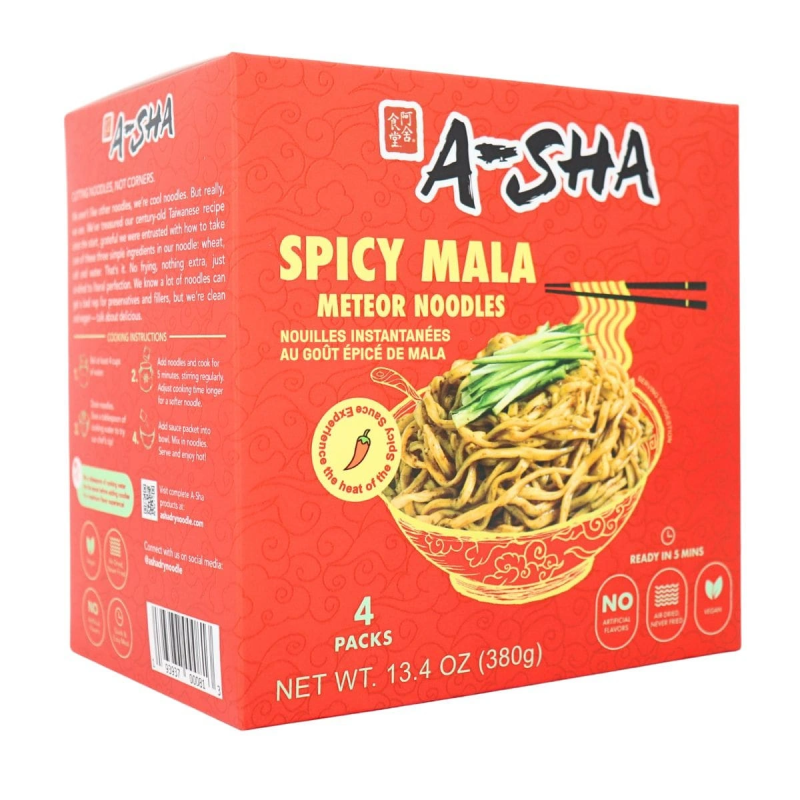 A-Sha UNIVERSTAR Ramen Noodles With Galaxy Spicy Sauce, 4 Pack